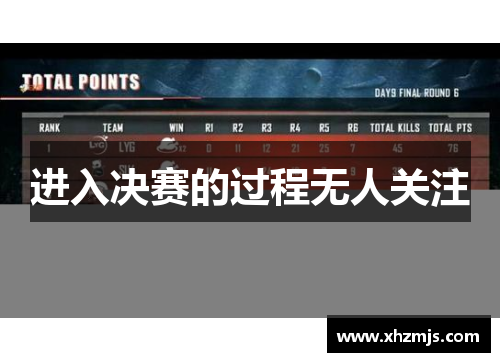 进入决赛的过程无人关注